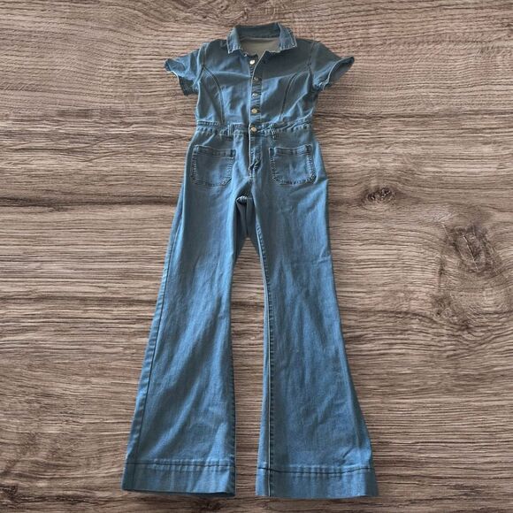 Women's Stylish Denim Cowgirl Jumpsuit - WISTERIA LANE Medium - Picture 2 of 8